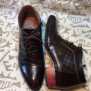 Mooda Leather Zippered Ankle Boots Brown Sz. 12
